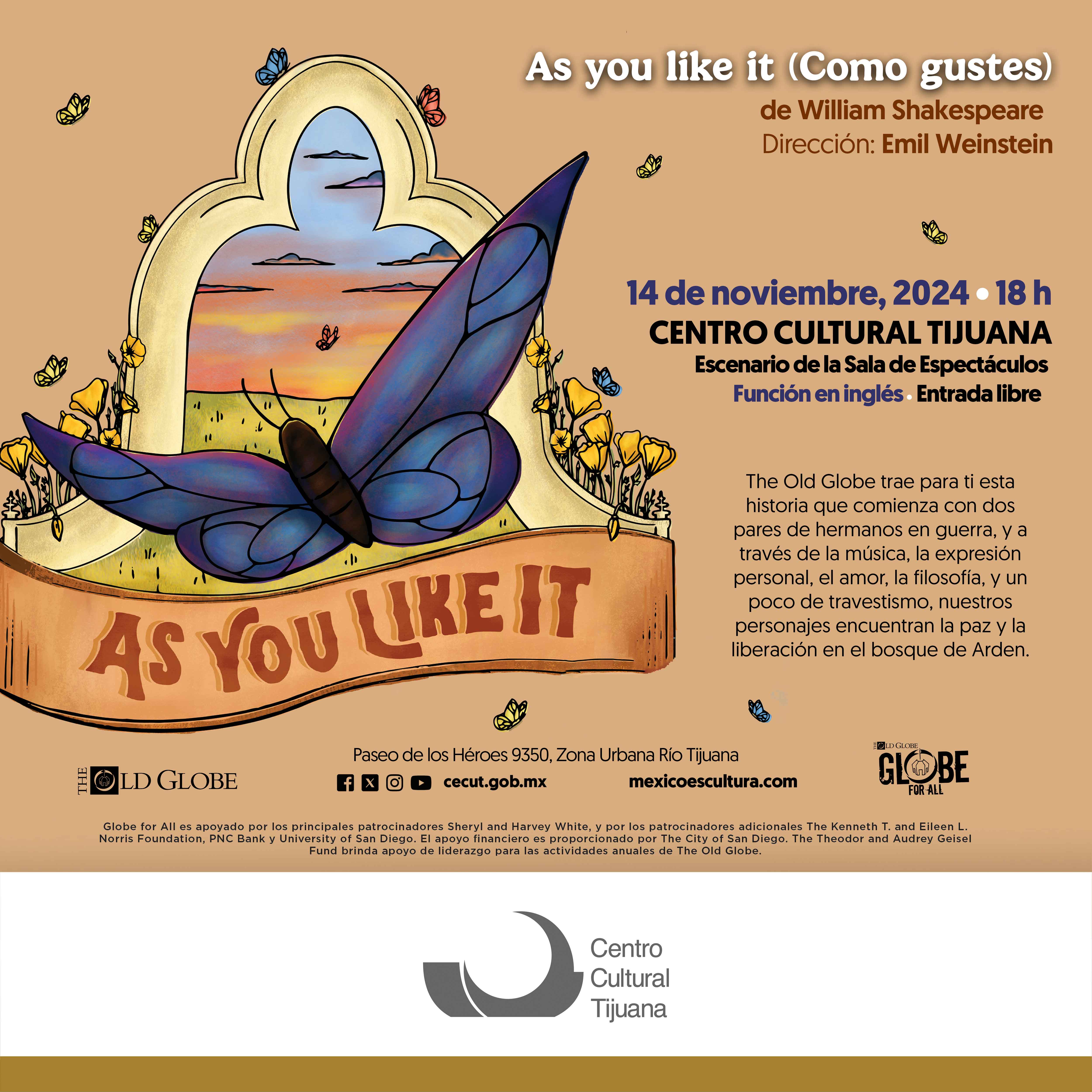 Globe for all: As you like it (Como gustes)