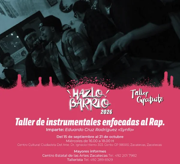 Convocatoria Taller de instrumentales enfocadas al rap
