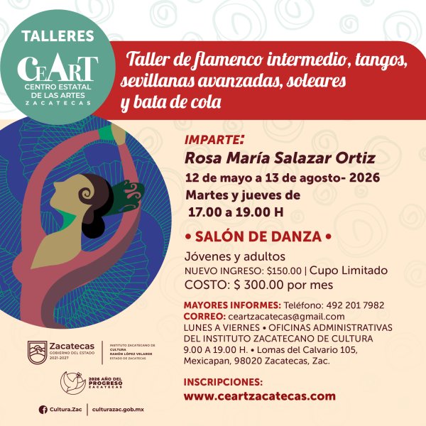 Convocatoria Flamenco intermedio, tangos y sevillanas avanzadas, soleares y bata de cola