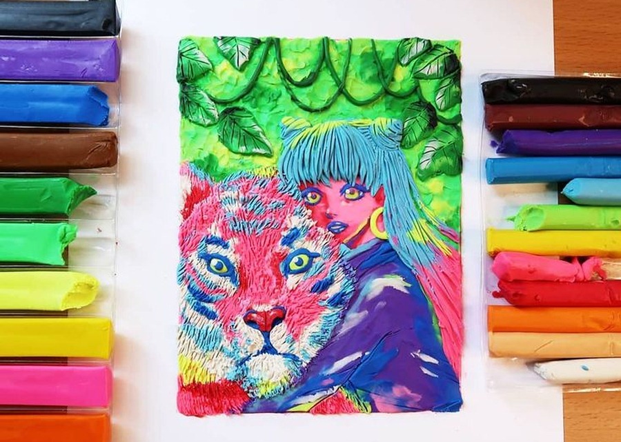 Coloreando con plastilina