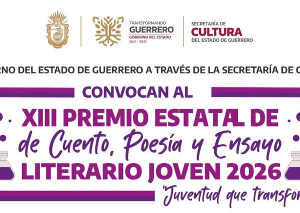 Convocatoria XIII Premio Estatal de Cuento, Poesía y Ensayo