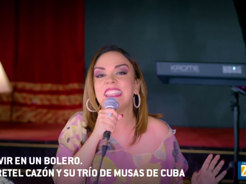 Gretel Cazón y su trío de musas de Cuba