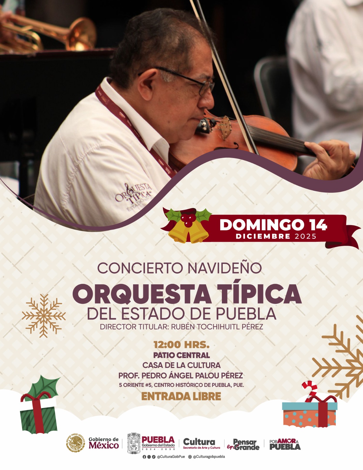 Concierto navideño Orquesta típica del estado de Puebla